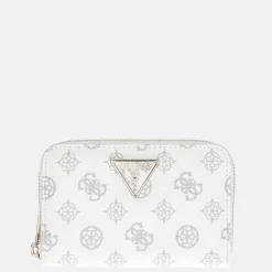 Dames Portemonnees^Guess Laurel SLG ziparound portemonnee M white logo