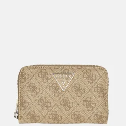 Dames Portemonnees^Guess Laurel SLG ziparound portemonnee M latte logo