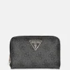 Dames Portemonnees^Guess Laurel SLG ziparound portemonnee M coal logo
