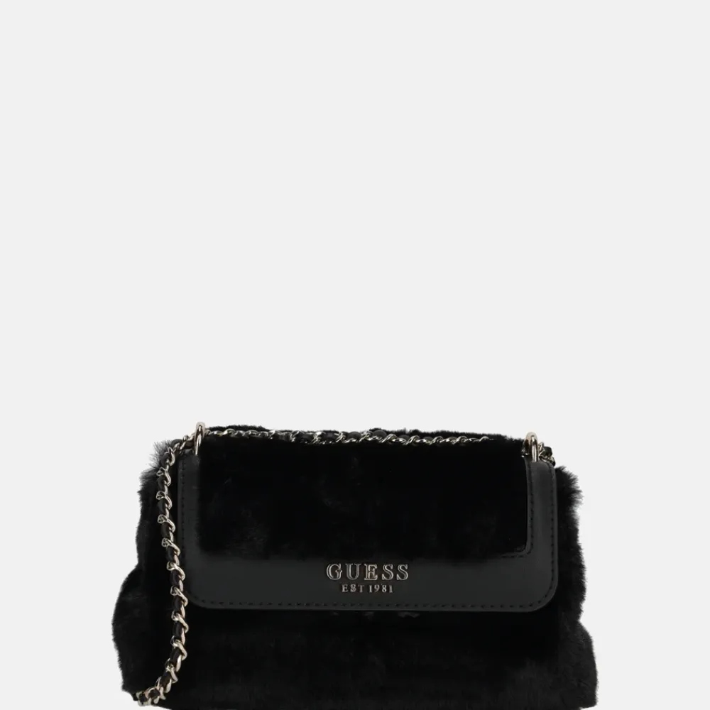 Schoudertassen^Guess Mileva convertible schoudertas black