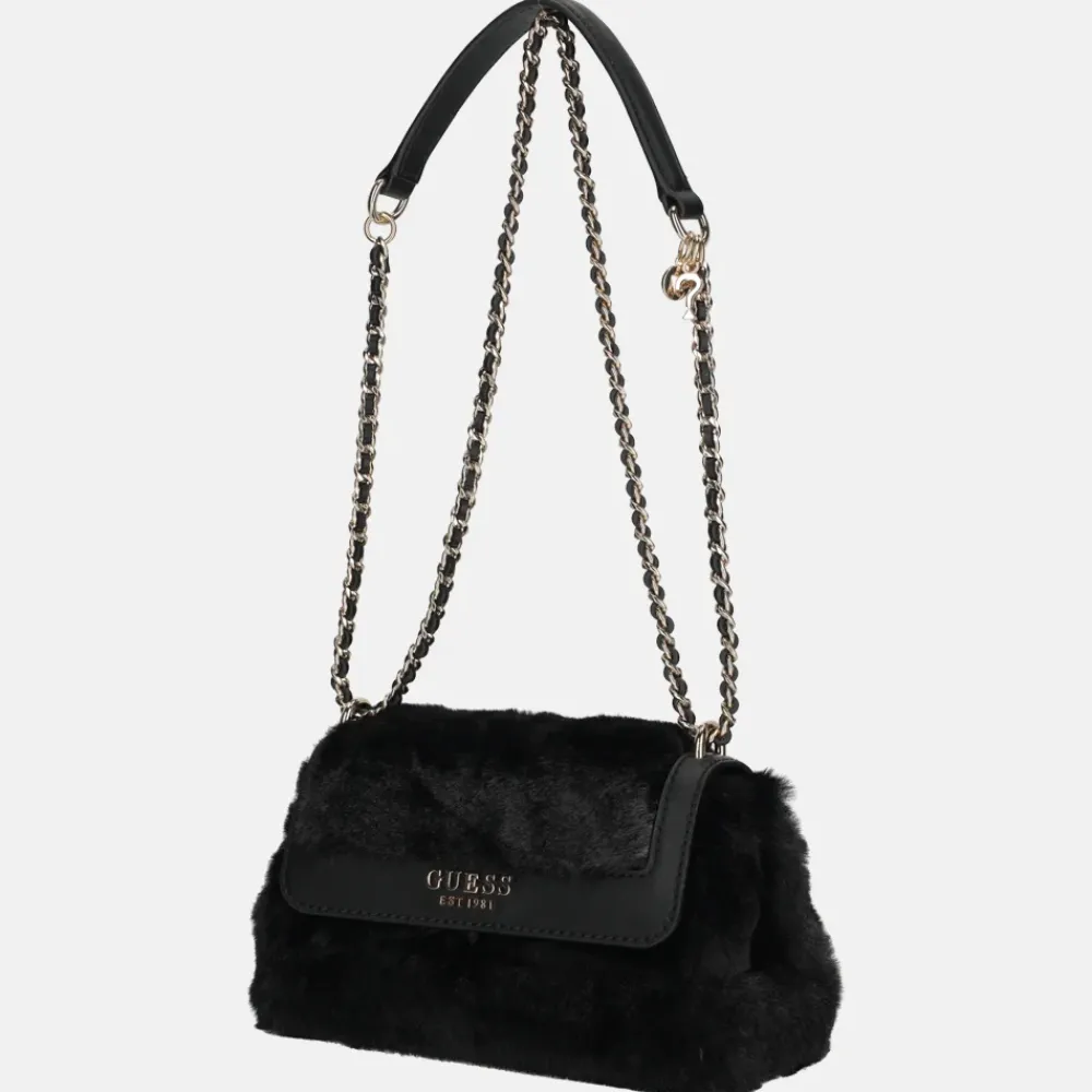 Schoudertassen^Guess Mileva convertible schoudertas black