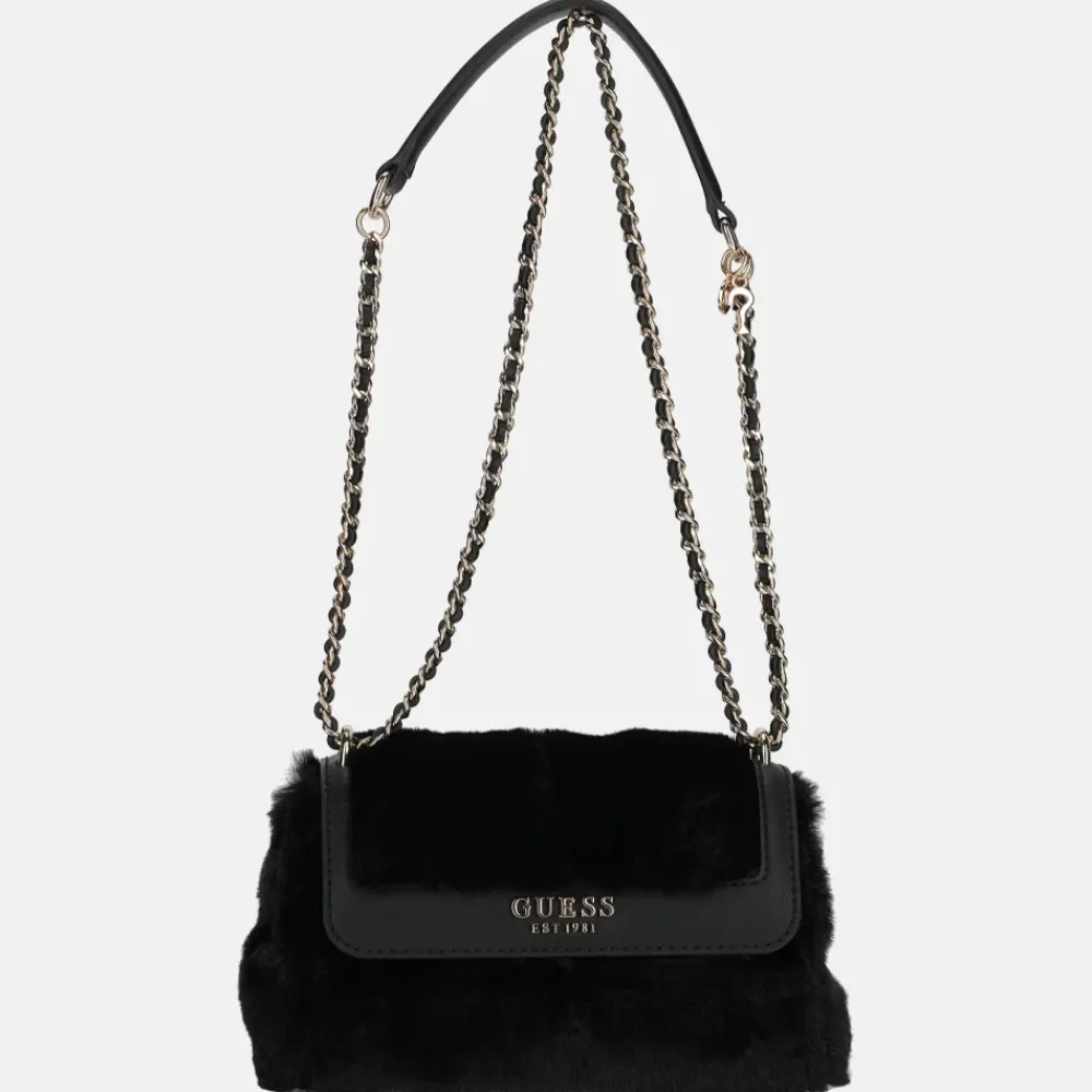 Schoudertassen^Guess Mileva convertible schoudertas black