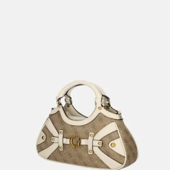 Handtassen^Guess Mintha satchel handtas S latte logo/stone