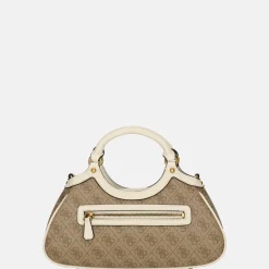 Handtassen^Guess Mintha satchel handtas S latte logo/stone
