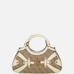Handtassen^Guess Mintha satchel handtas S latte logo/stone