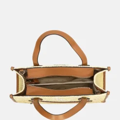 Handtassen^Guess Silvana handtas cognac logo