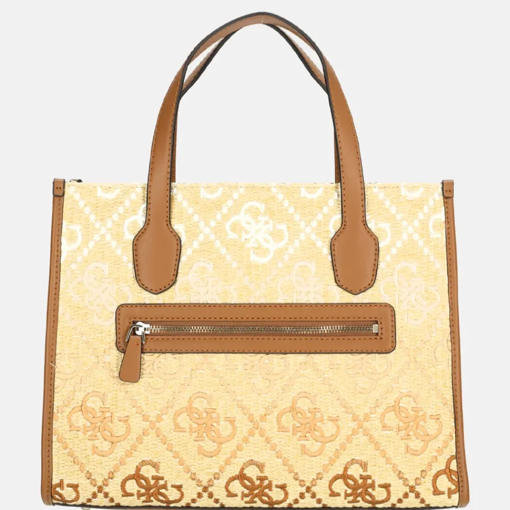 Handtassen^Guess Silvana handtas cognac logo