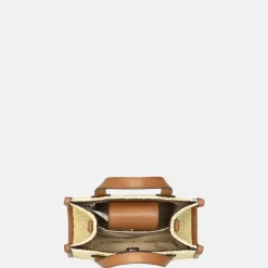 Handtassen^Guess Silvana handtas mini cognac logo