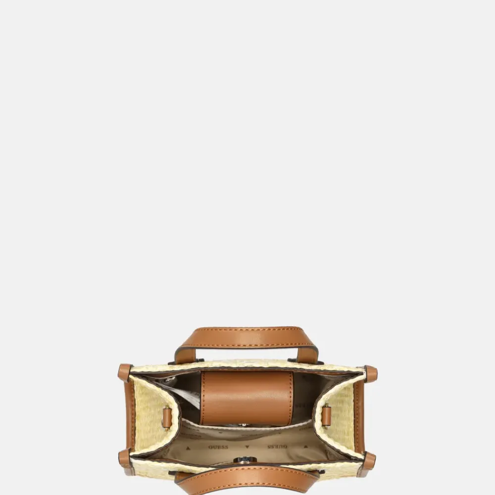 Handtassen^Guess Silvana handtas mini cognac logo