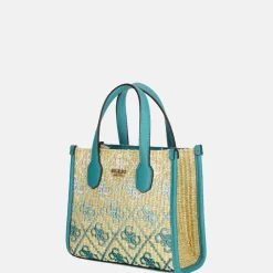 Handtassen^Guess Silvana handtas mini teal logo