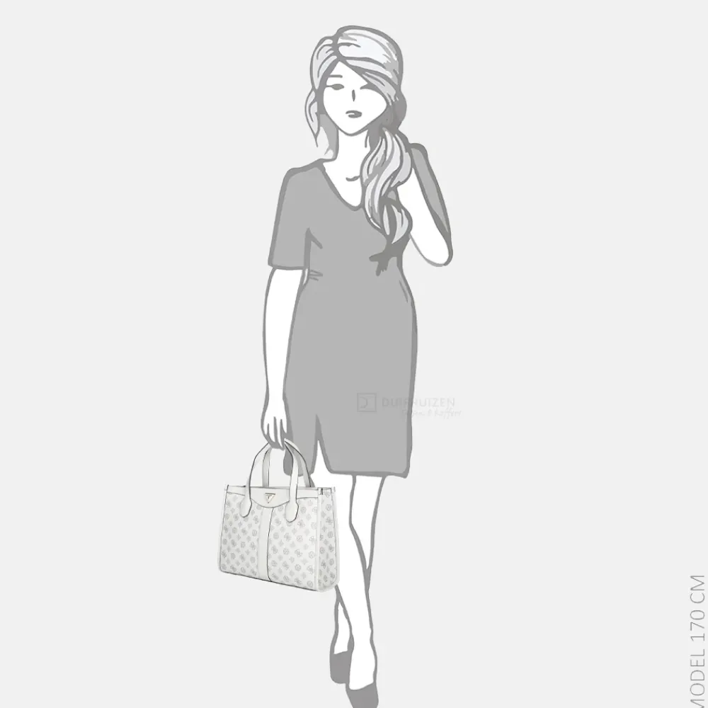 Handtassen^Guess Silvana handtas white logo