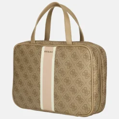 Toilettassen^Guess travelcase/beautycase latte logo