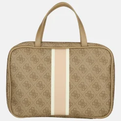 Toilettassen^Guess travelcase/beautycase latte logo