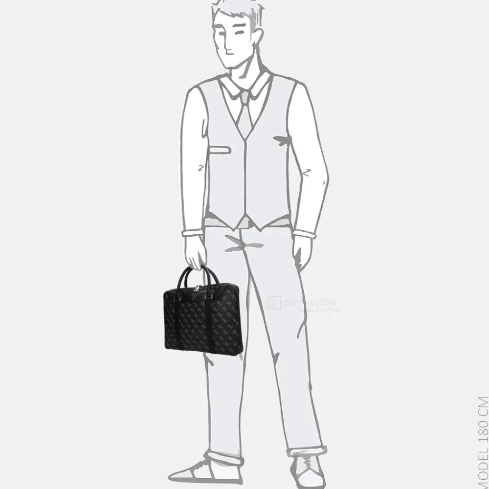 Heren Laptoptassen^Guess Vezzola laptoptas dark black