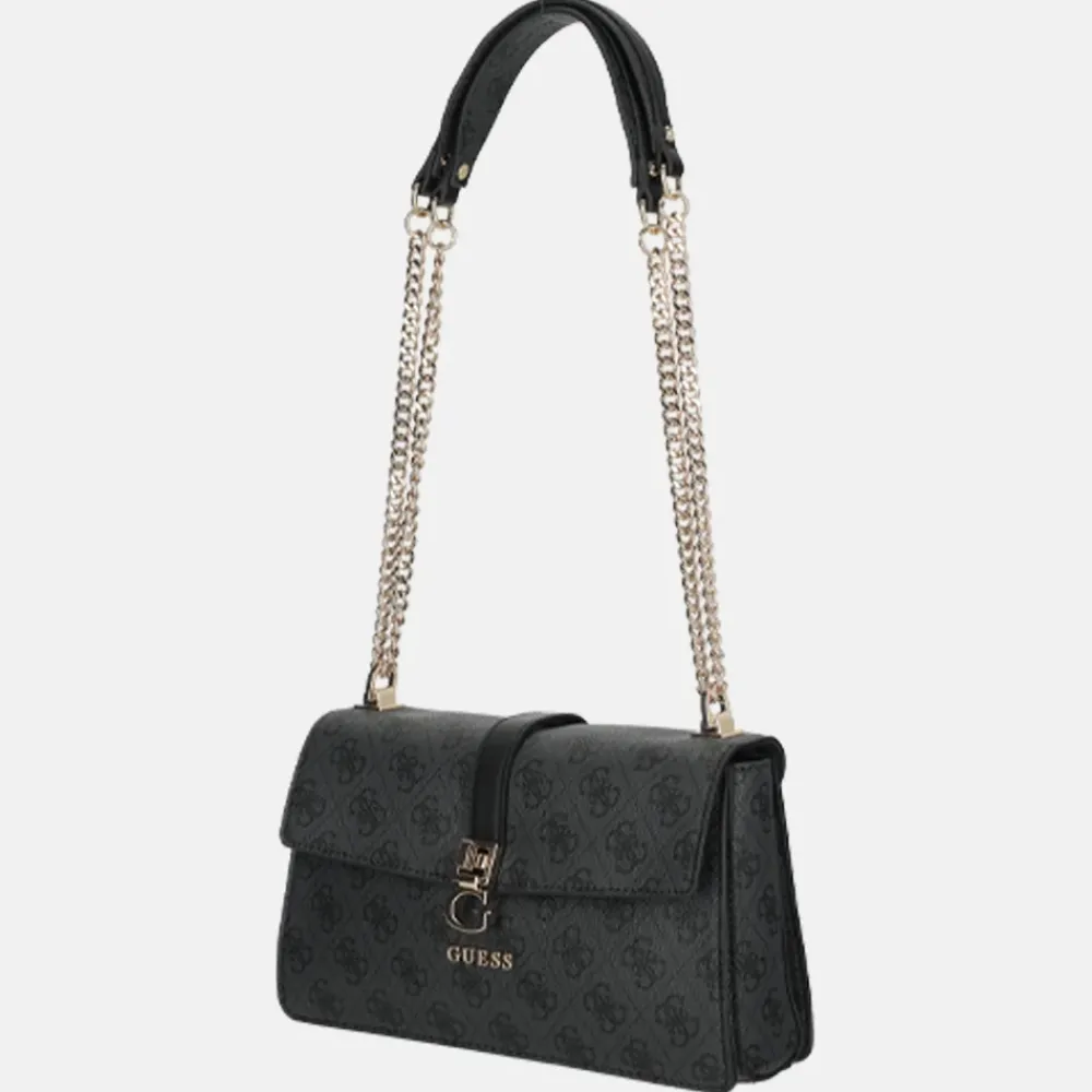 Schoudertassen^Guess Zamira schoudertas coal logo