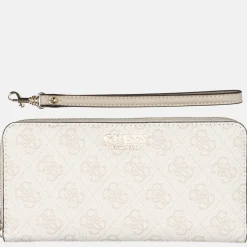 Dames Portemonnees^Guess Zamira ziparound portemonnee L dark taupe logo