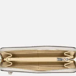 Dames Portemonnees^Guess Zamira ziparound portemonnee L dark taupe logo