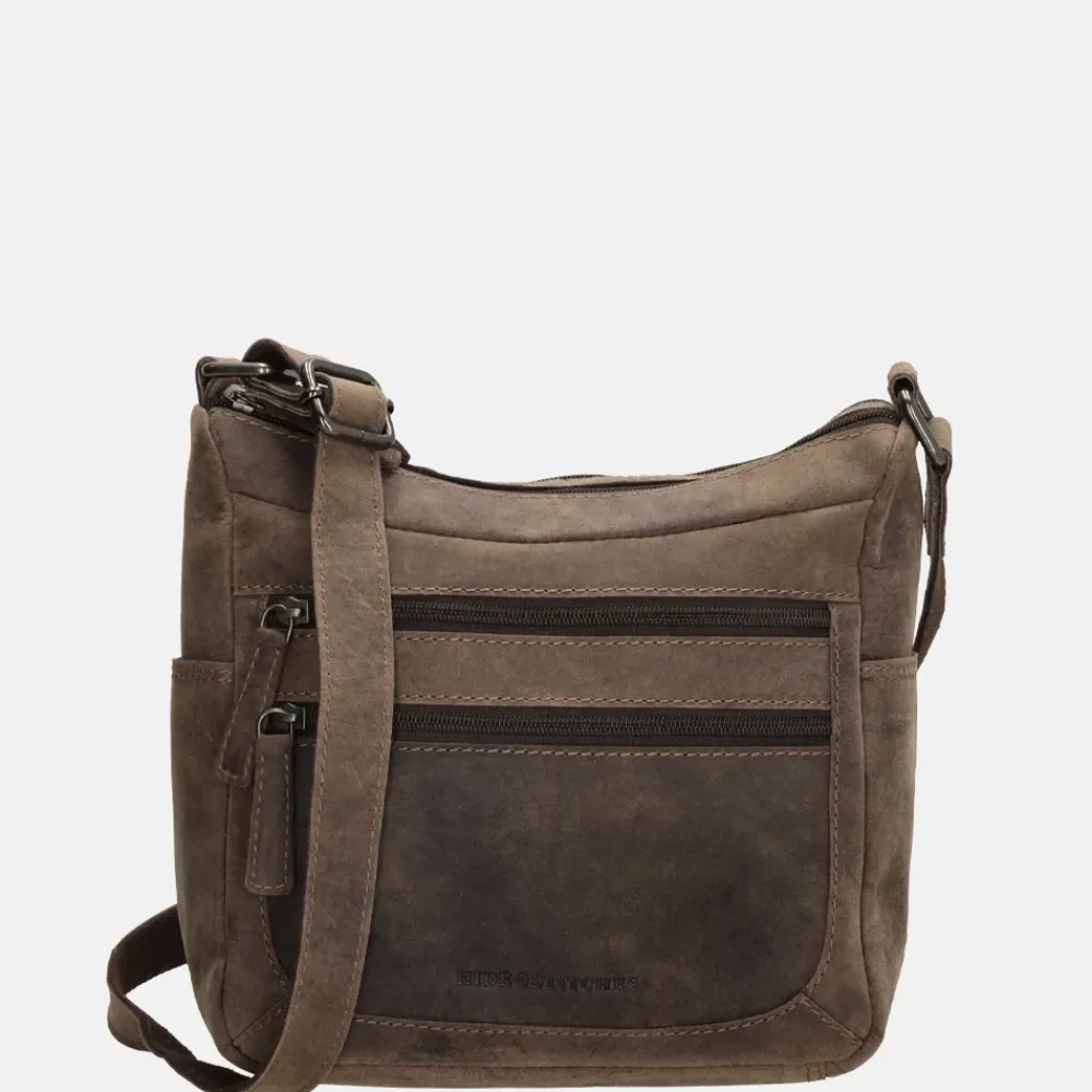 Crossbody Tassen^Hide & Stitches crossbody tas donkerbruin
