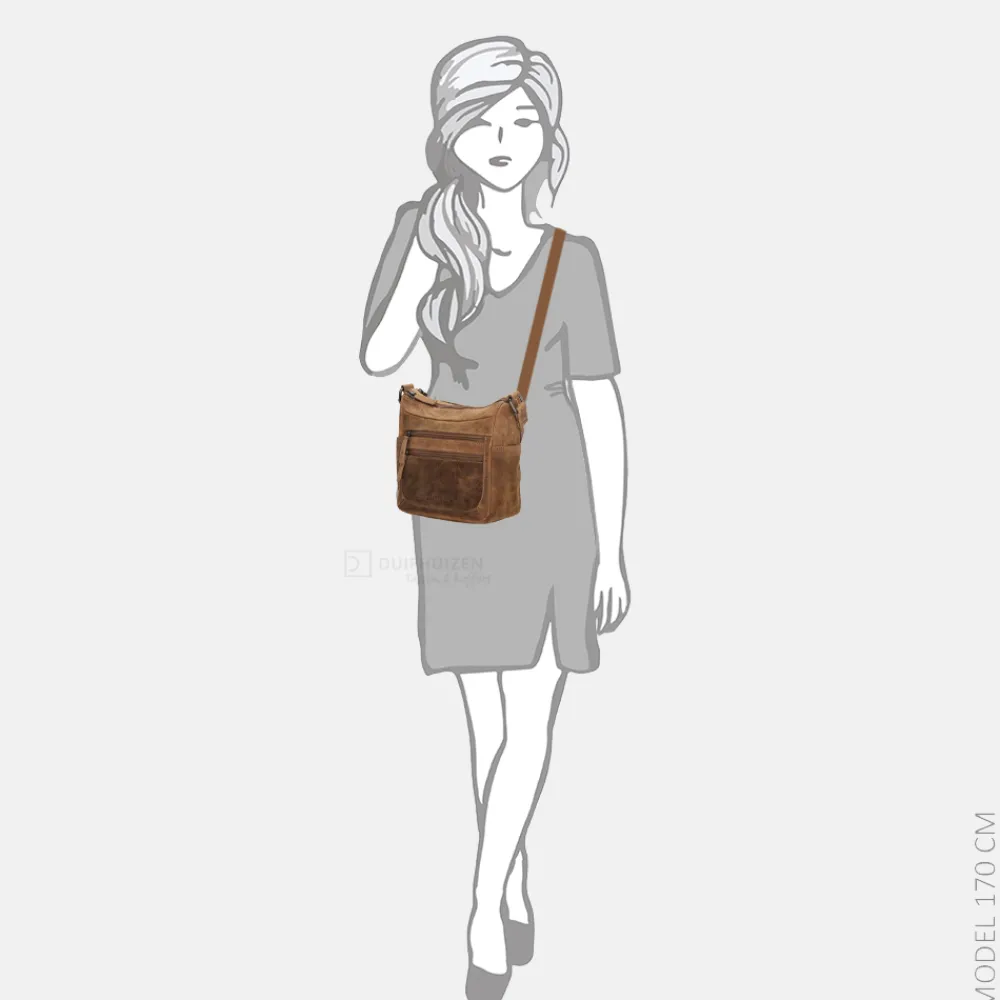 Crossbody Tassen^Hide & Stitches crossbody tas bruin