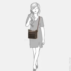 Crossbody Tassen^Hide & Stitches crossbody tas donkerbruin