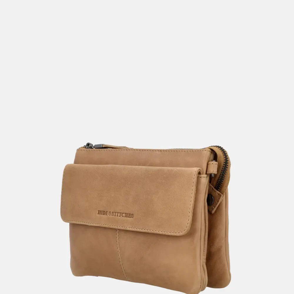 Crossbody Tassen^Hide & Stitches crossbody tas taupe
