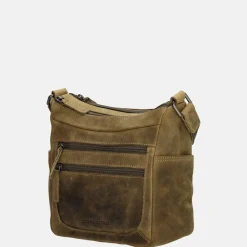 Crossbody Tassen^Hide & Stitches crossbody tas olijfgroen