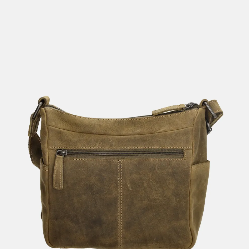 Crossbody Tassen^Hide & Stitches crossbody tas olijfgroen