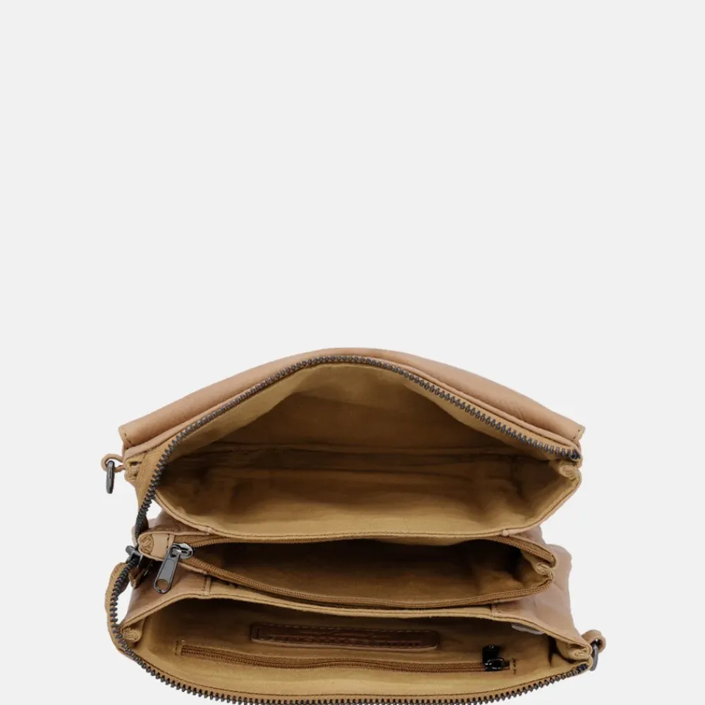 Crossbody Tassen^Hide & Stitches crossbody tas taupe