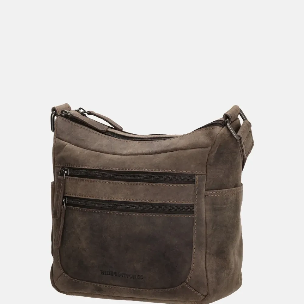 Crossbody Tassen^Hide & Stitches crossbody tas donkerbruin