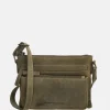 Crossbody Tassen^Hide & Stitches Idaho crossbody tas olijfgroen