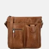 Crossbody Tassen^Hide & Stitches Idaho crossbody tas bruin