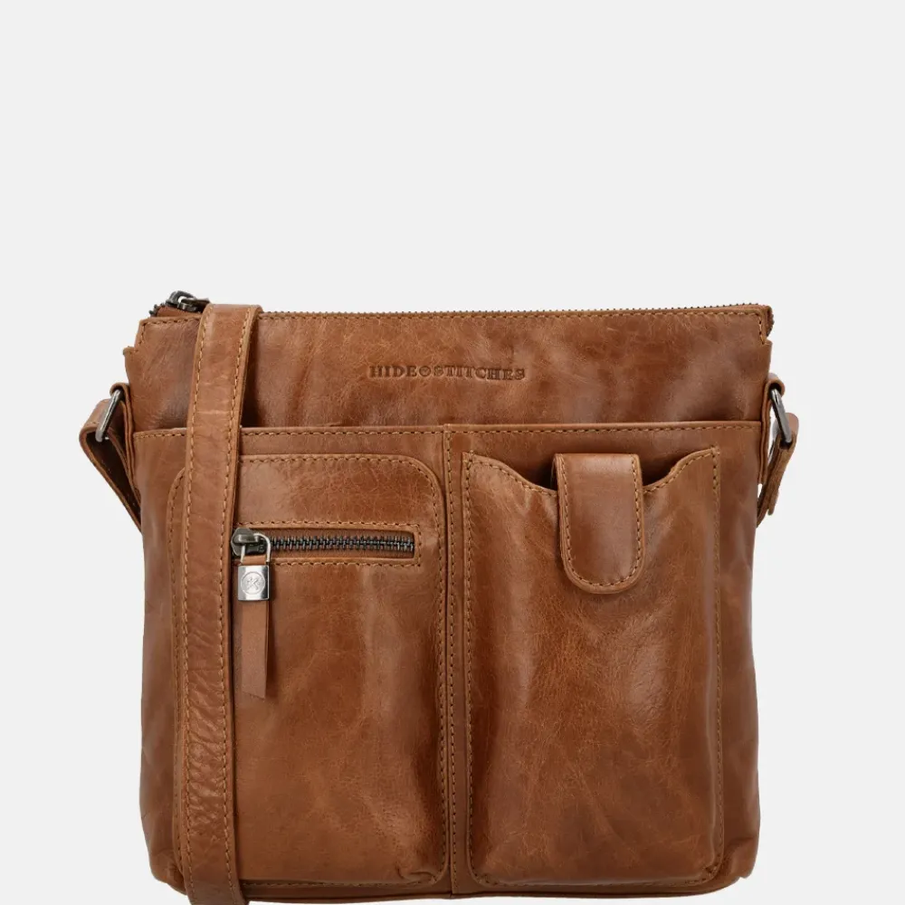 Crossbody Tassen^Hide & Stitches Idaho crossbody tas bruin
