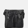Crossbody Tassen^Hide & Stitches Idaho crossbody tas zwart