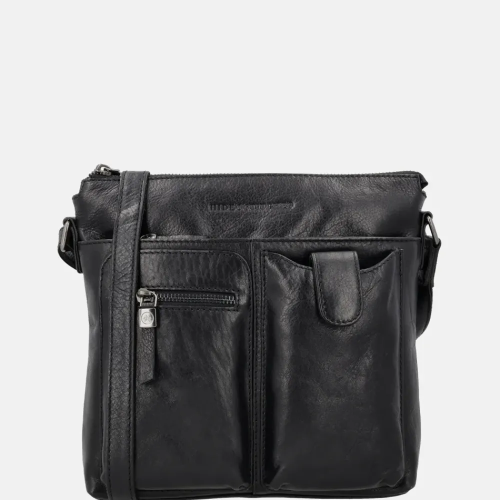 Crossbody Tassen^Hide & Stitches Idaho crossbody tas zwart