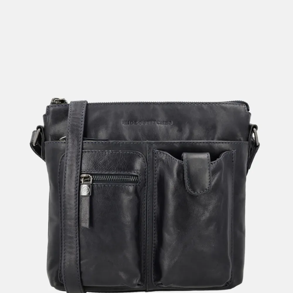 Crossbody Tassen^Hide & Stitches Idaho crossbody tas donkerblauw