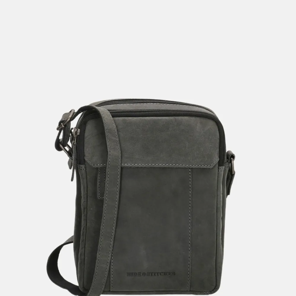 Crossbody Tassen^Hide & Stitches Idaho crossbody tas black