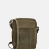Crossbody Tassen^Hide & Stitches Idaho crossbody tas olive green
