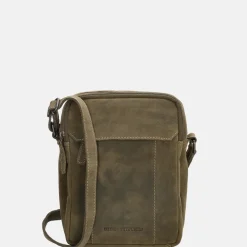 Crossbody Tassen^Hide & Stitches Idaho crossbody tas olive green