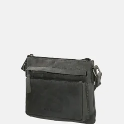 Crossbody Tassen^Hide & Stitches Idaho crossbody tas black