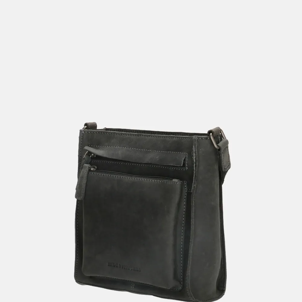 Crossbody Tassen^Hide & Stitches Idaho crossbody tas black