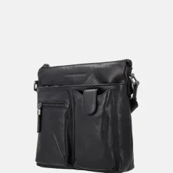 Crossbody Tassen^Hide & Stitches Idaho crossbody tas zwart