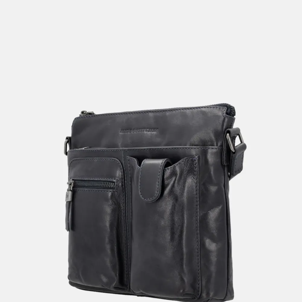 Crossbody Tassen^Hide & Stitches Idaho crossbody tas donkerblauw