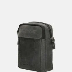 Crossbody Tassen^Hide & Stitches Idaho crossbody tas black