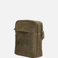 Crossbody Tassen^Hide & Stitches Idaho crossbody tas olive green