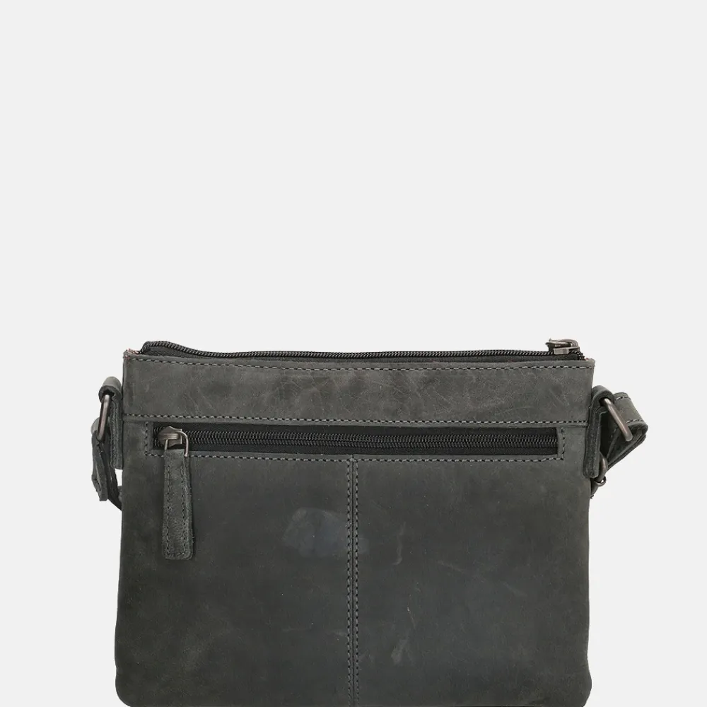 Crossbody Tassen^Hide & Stitches Idaho crossbody tas black