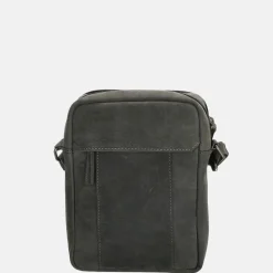 Crossbody Tassen^Hide & Stitches Idaho crossbody tas black