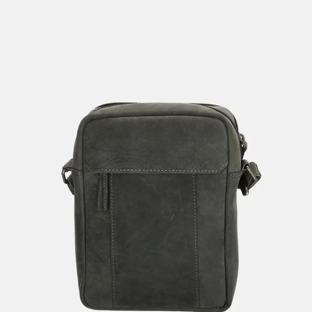 Crossbody Tassen^Hide & Stitches Idaho crossbody tas black