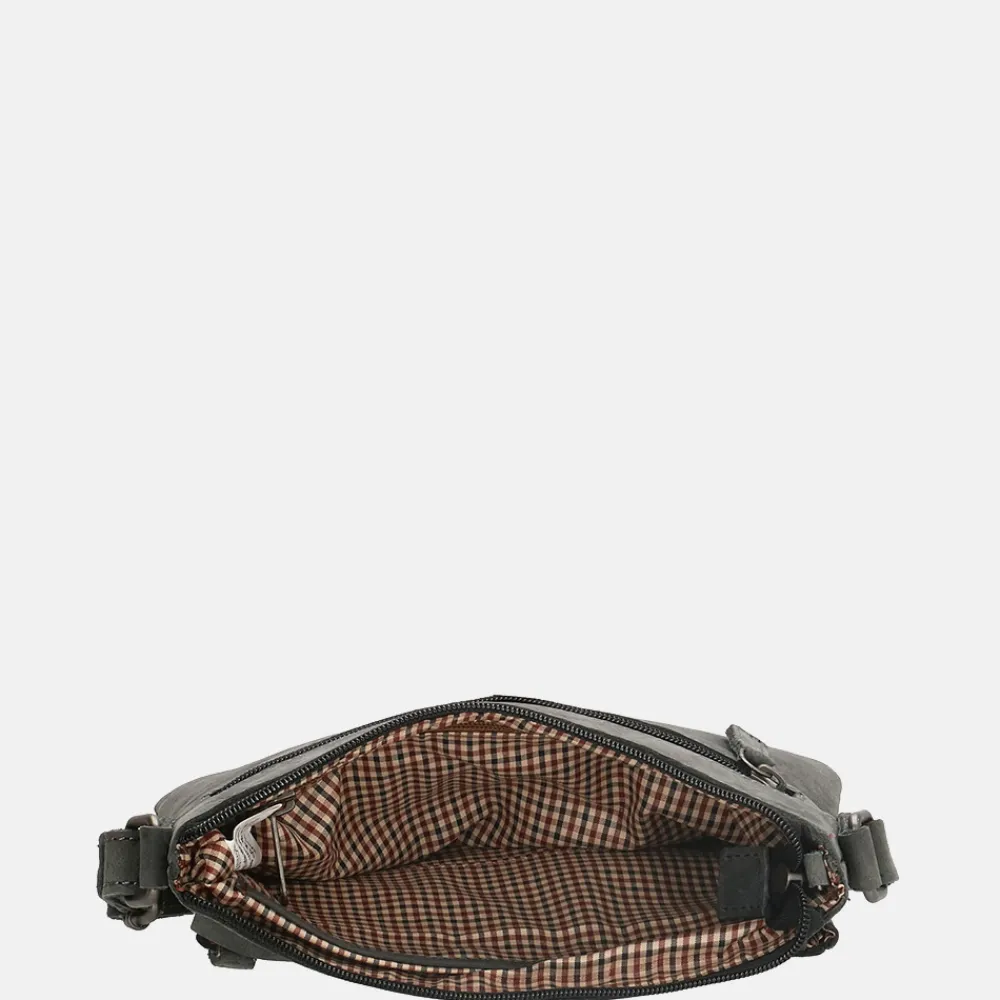 Crossbody Tassen^Hide & Stitches Idaho crossbody tas black