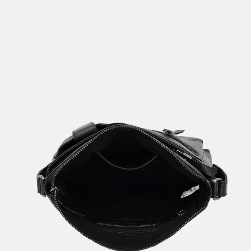 Crossbody Tassen^Hide & Stitches Idaho crossbody tas zwart