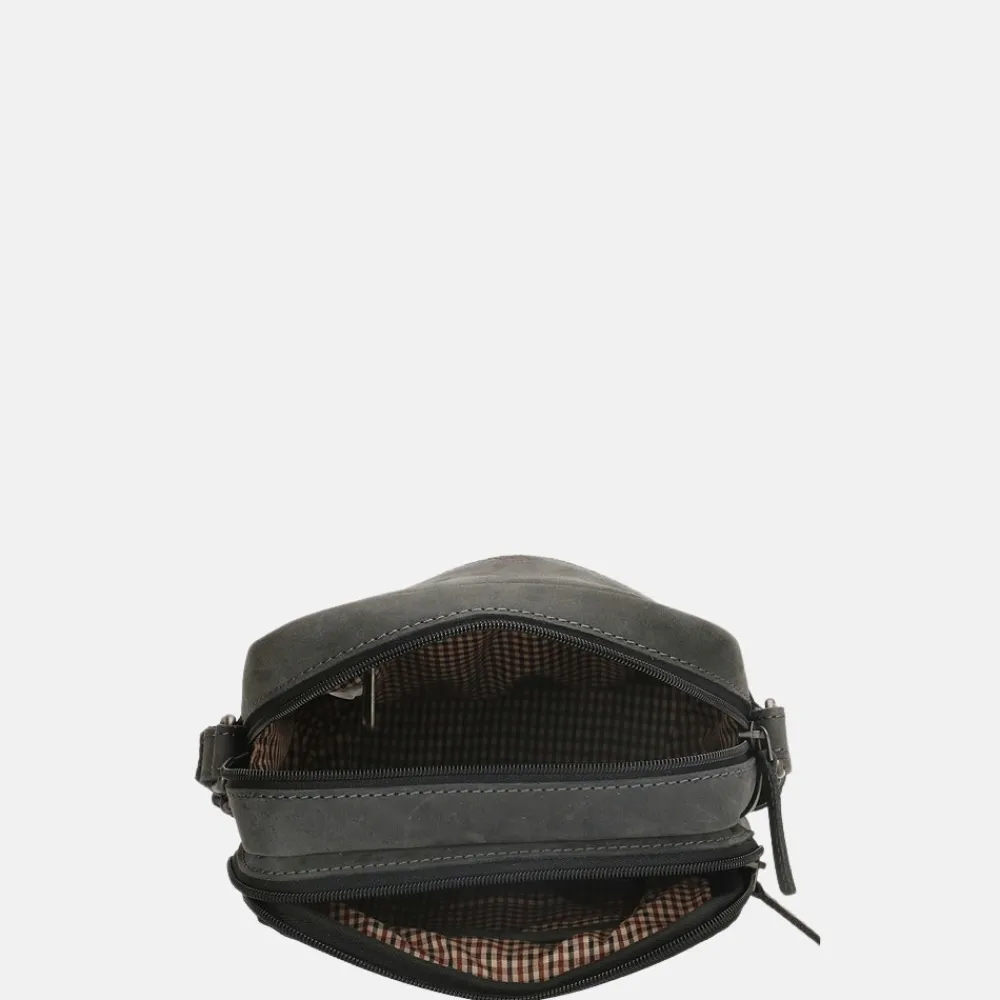 Crossbody Tassen^Hide & Stitches Idaho crossbody tas black